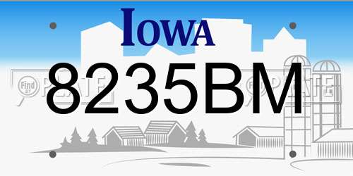 8235BM Iowa License Plate