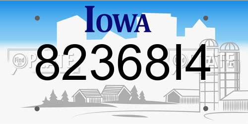 82368I4 Iowa License Plate