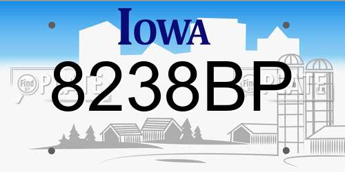 8238BP Iowa License Plate