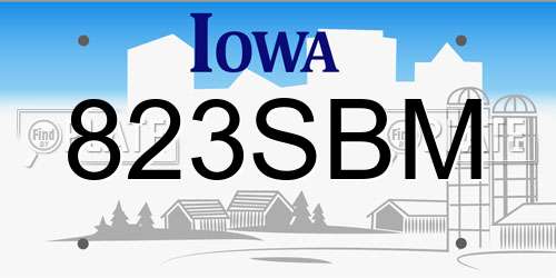 823SBM Iowa License Plate