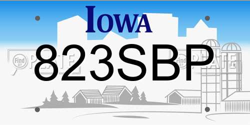 823SBP Iowa License Plate