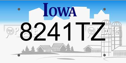 8241TZ Iowa License Plate