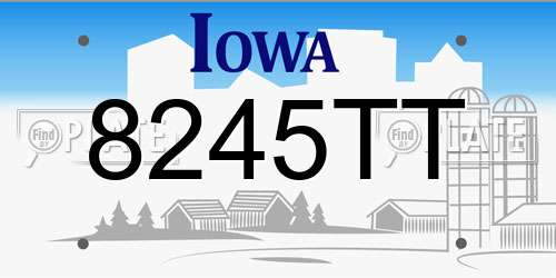 8245TT Iowa License Plate