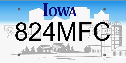 824MFC Iowa License Plate