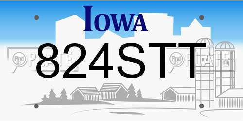 824STT Iowa License Plate