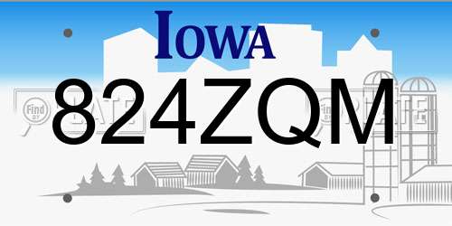 824ZQM Iowa License Plate