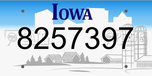 8257397 Iowa License Plate