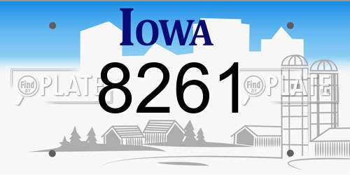 8261 Iowa License Plate