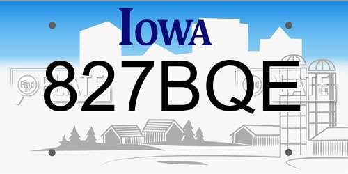 827BQE Iowa License Plate