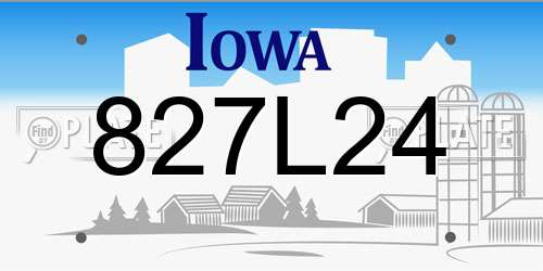 827L24 Iowa License Plate