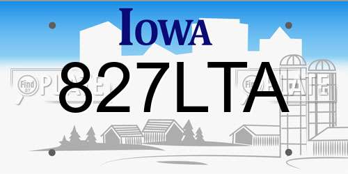 827LTA Iowa License Plate