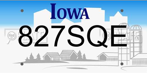 827SQE Iowa License Plate