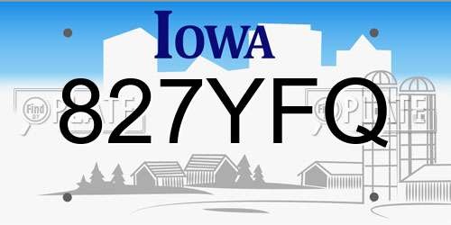 827YFQ Iowa License Plate