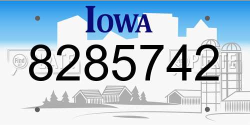 8285742 Iowa License Plate
