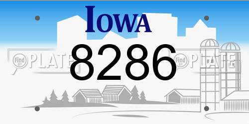 8286 Iowa License Plate