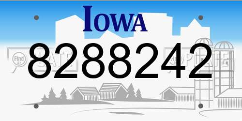 8288242 Iowa License Plate