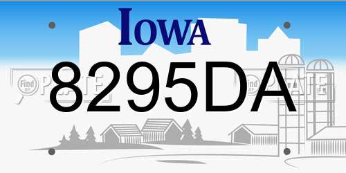8295DA Iowa License Plate