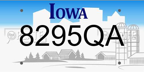 8295QA Iowa License Plate