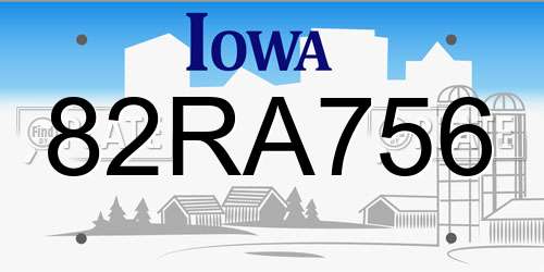 82RA756 Iowa License Plate