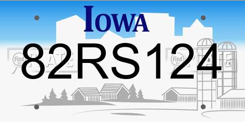 82RS124 Iowa License Plate