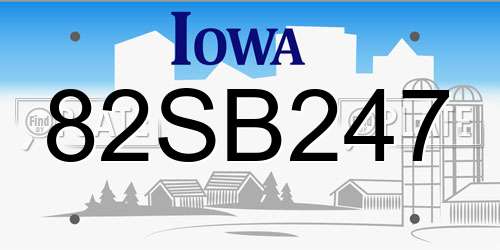 82SB247 Iowa License Plate