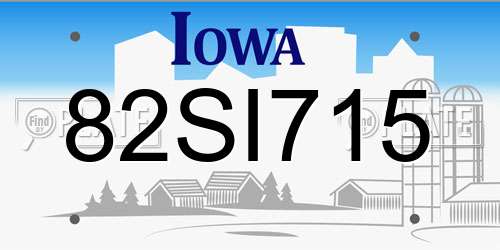 82SI715 Iowa License Plate