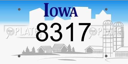 8317 Iowa License Plate