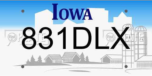831DLX Iowa License Plate