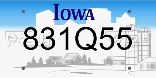 831Q55 Iowa License Plate