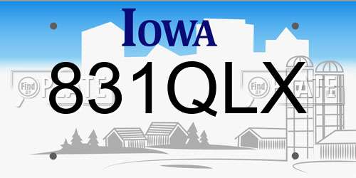 831QLX Iowa License Plate