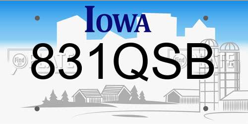 831QSB Iowa License Plate