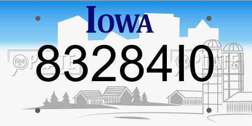 83284I0 Iowa License Plate