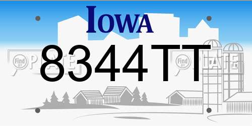 8344TT Iowa License Plate