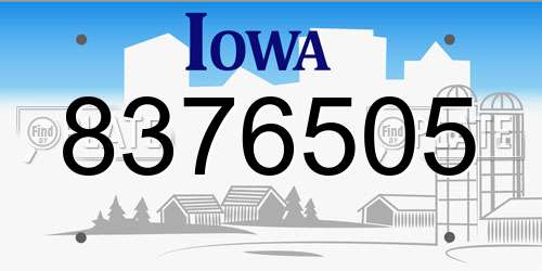8376505 Iowa License Plate