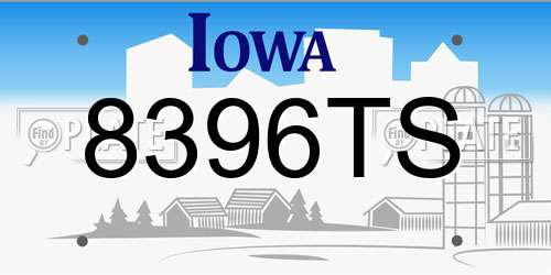 8396TS Iowa License Plate