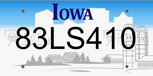 83LS410 Iowa License Plate