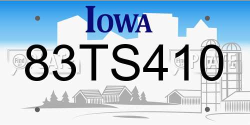 83TS410 Iowa License Plate