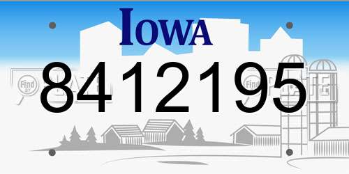 8412195 Iowa License Plate