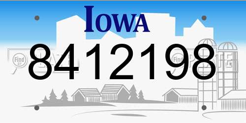 8412198 Iowa License Plate