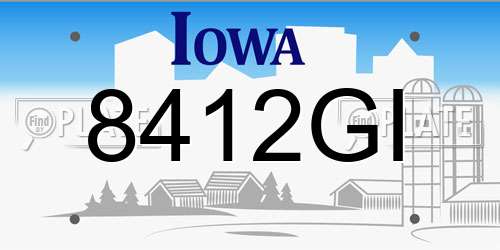 8412GI Iowa License Plate