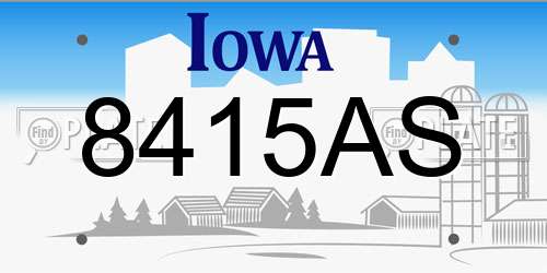 8415AS Iowa License Plate