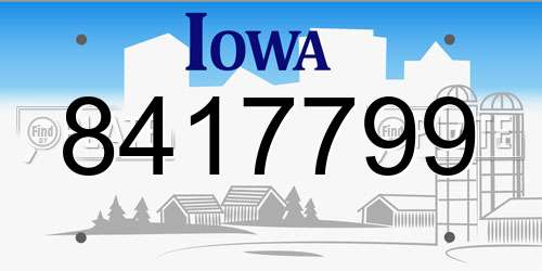 8417799 Iowa License Plate