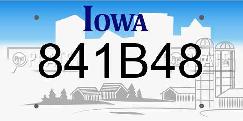 841B48 Iowa License Plate