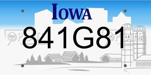 841G81 Iowa License Plate