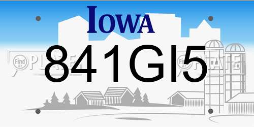 841GI5 Iowa License Plate
