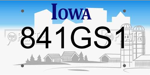 841GS1 Iowa License Plate