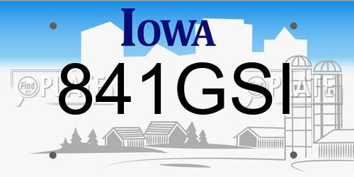 841GSI Iowa License Plate