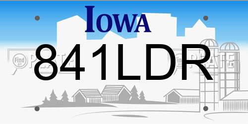 841LDR Iowa License Plate