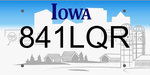 841LQR Iowa License Plate