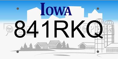 841RKQ Iowa License Plate